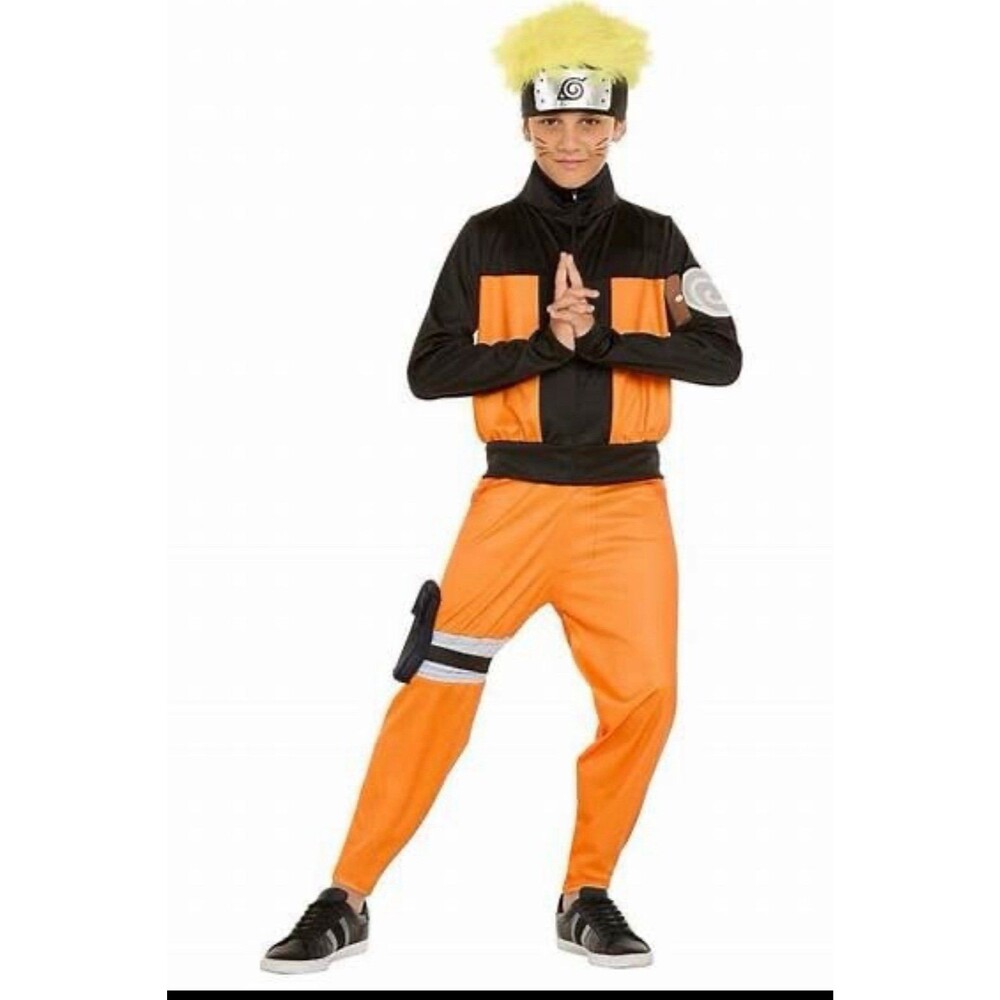 In Spirit Designs Naruto Shippuden Youth Costume Jumpsuit Headpiece Pouch M(8)